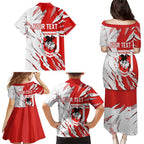 Personalized St. George Illawarra Dragons Family Matching Puletasi and Hawaiian Shirt Dynamic Lightning Mascot Rugby Australia