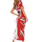 Personalized St. George Illawarra Dragons Family Matching Short Sleeve Bodycon Dress and Hawaiian Shirt Dynamic Lightning Mascot Rugby Australia