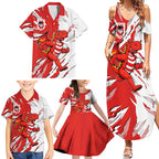 Personalized St. George Illawarra Dragons Family Matching Summer Maxi Dress and Hawaiian Shirt Dynamic Lightning Mascot Rugby Australia