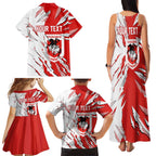 Personalized St. George Illawarra Dragons Family Matching Tank Maxi Dress and Hawaiian Shirt Dynamic Lightning Mascot Rugby Australia