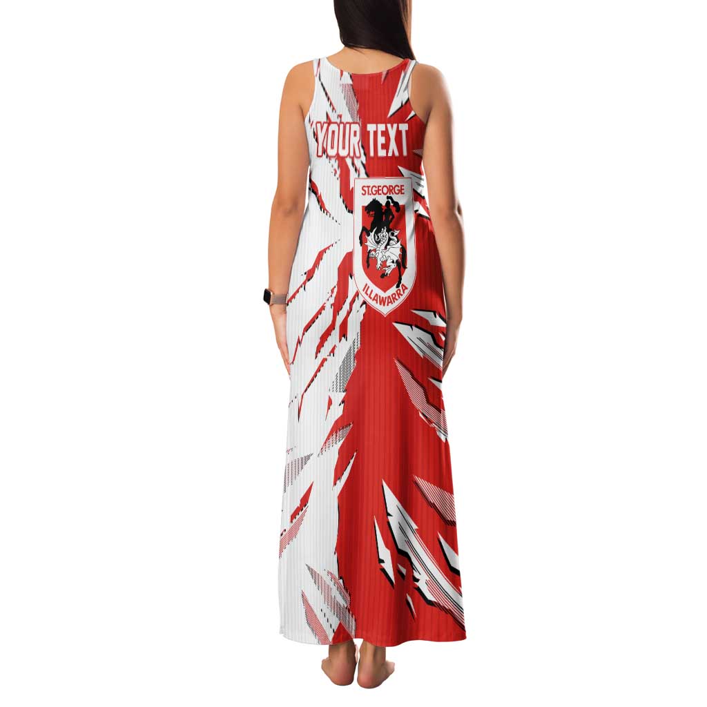 Personalized St. George Illawarra Dragons Family Matching Tank Maxi Dress and Hawaiian Shirt Dynamic Lightning Mascot Rugby Australia