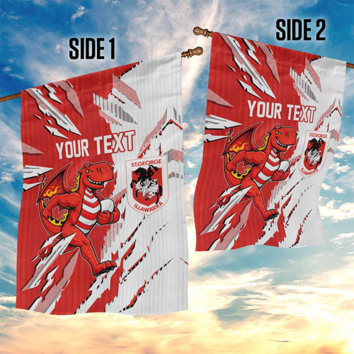 Personalized St. George Illawarra Dragons Garden Flag Dynamic Lightning Mascot Rugby Australia