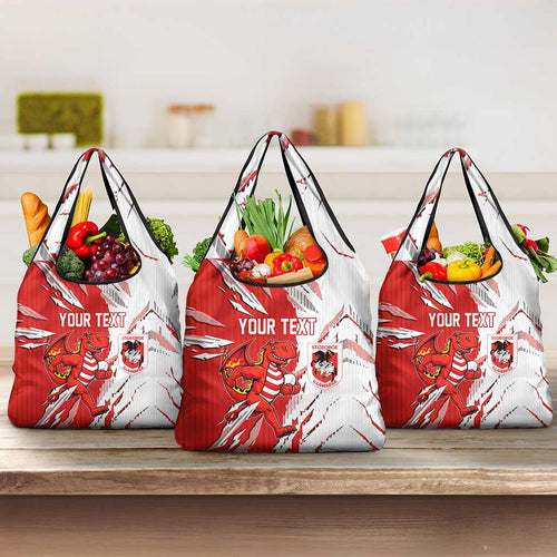 Personalized St. George Illawarra Dragons Grocery Bag Dynamic Lightning Mascot Rugby Australia