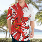 Personalized St. George Illawarra Dragons Hawaiian Shirt Dynamic Lightning Mascot Rugby Australia