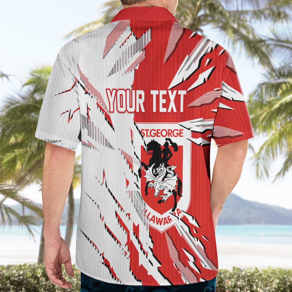 Personalized St. George Illawarra Dragons Hawaiian Shirt Dynamic Lightning Mascot Rugby Australia