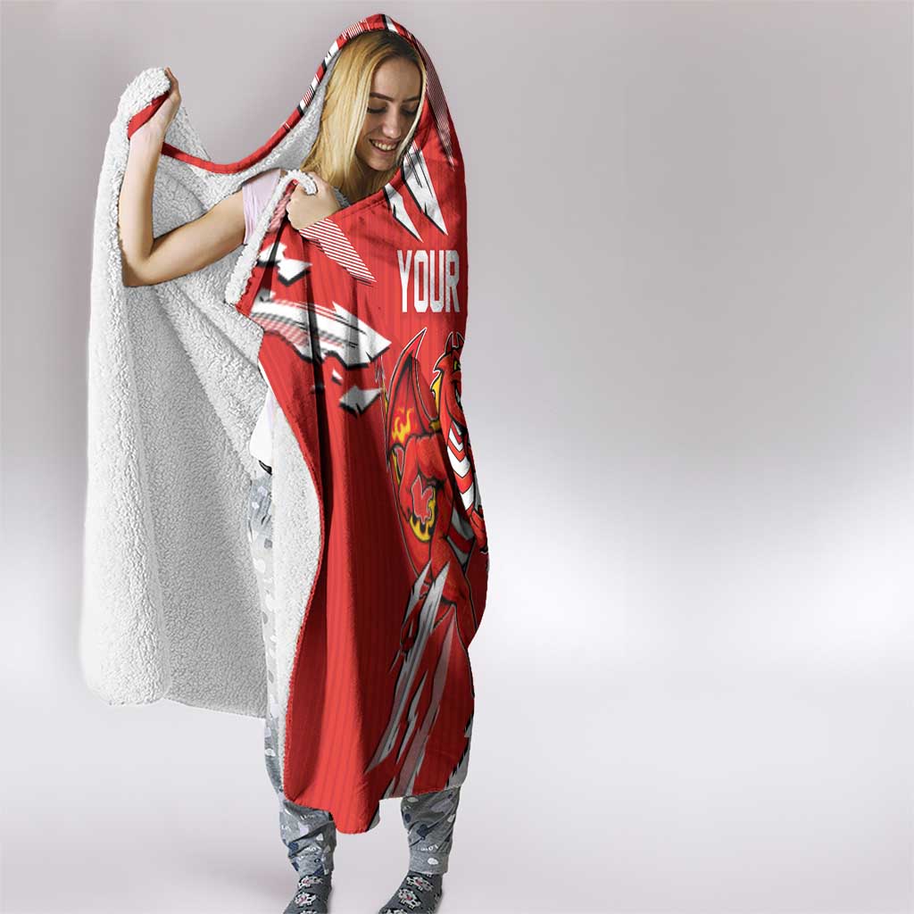 Personalized St. George Illawarra Dragons Hooded Blanket Dynamic Lightning Mascot Rugby Australia