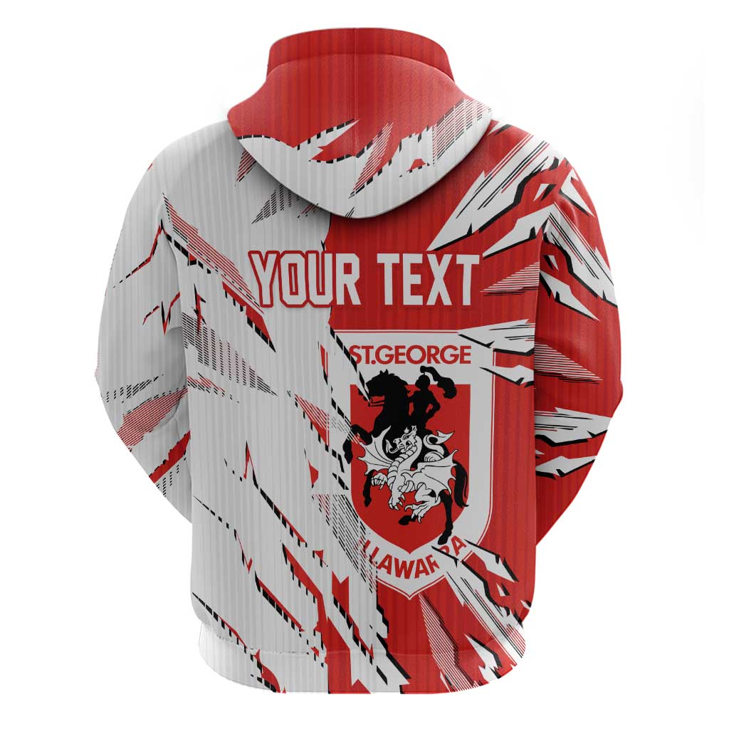 Personalized St. George Illawarra Dragons Hoodie Dynamic Lightning Mascot Rugby Australia