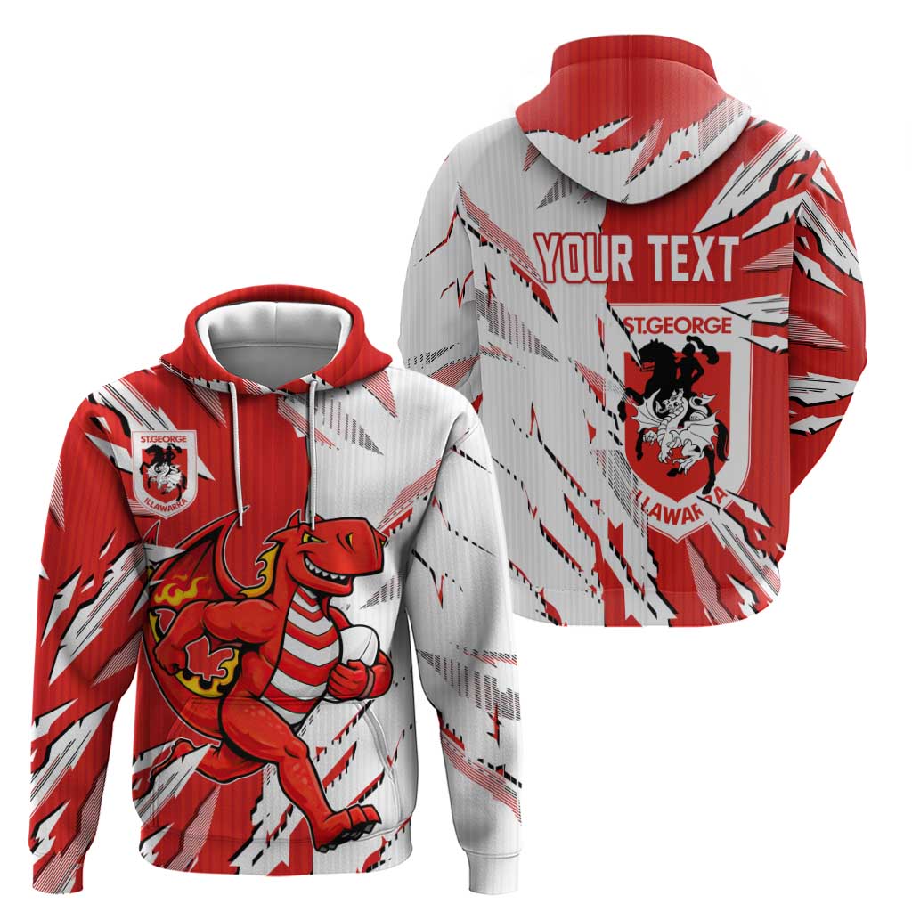 Personalized St. George Illawarra Dragons Hoodie Dynamic Lightning Mascot Rugby Australia