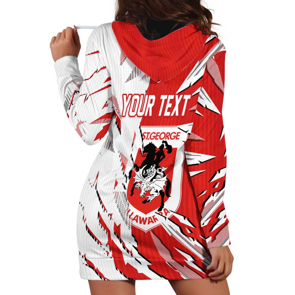 Personalized St. George Illawarra Dragons Hoodie Dress Dynamic Lightning Mascot Rugby Australia