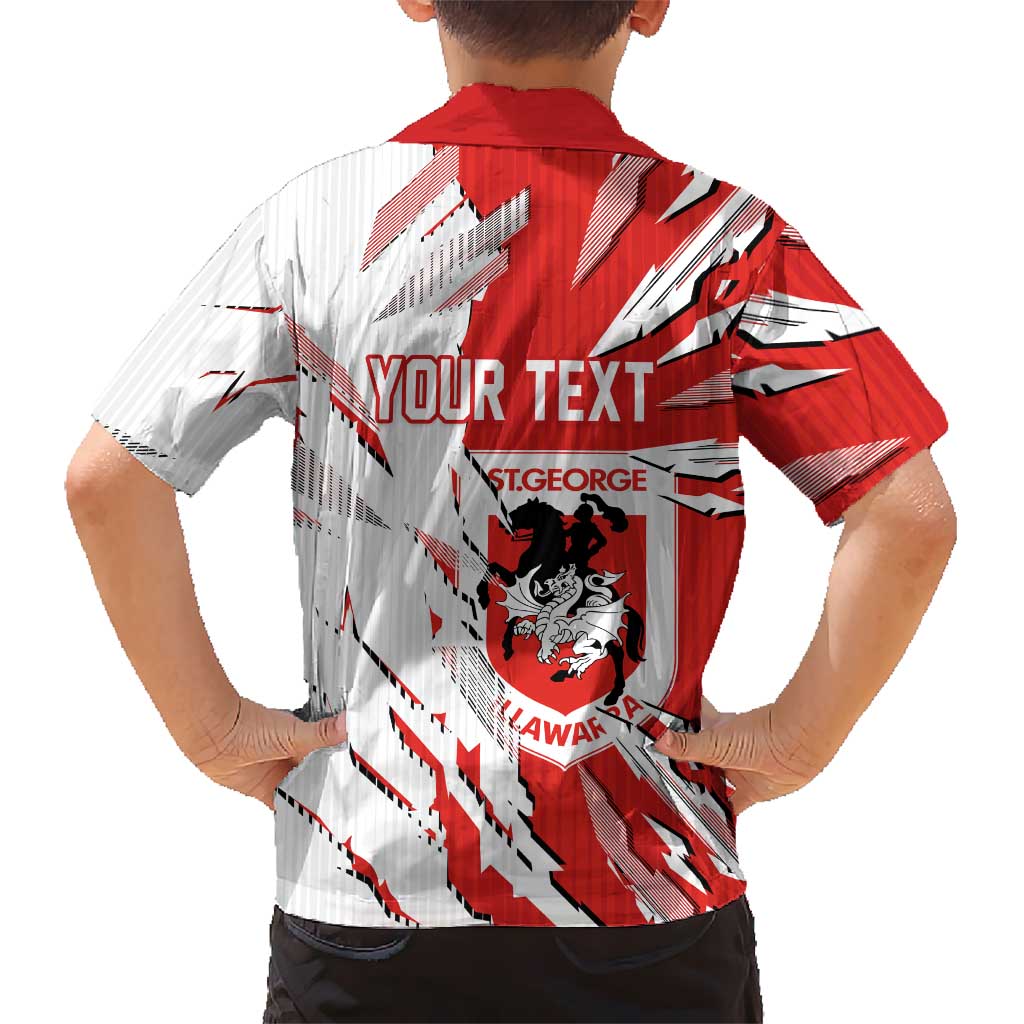 Personalized St. George Illawarra Dragons Kid Hawaiian Shirt Dynamic Lightning Mascot Rugby Australia