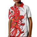 Personalized St. George Illawarra Dragons Kid Polo Shirt Dynamic Lightning Mascot Rugby Australia