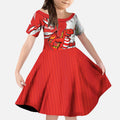 Personalized St. George Illawarra Dragons Kid Short Sleeve Dress Dynamic Lightning Mascot Rugby Australia