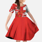 Personalized St. George Illawarra Dragons Kid Short Sleeve Dress Dynamic Lightning Mascot Rugby Australia