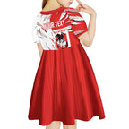 Personalized St. George Illawarra Dragons Kid Short Sleeve Dress Dynamic Lightning Mascot Rugby Australia
