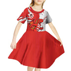 Personalized St. George Illawarra Dragons Kid Short Sleeve Dress Dynamic Lightning Mascot Rugby Australia
