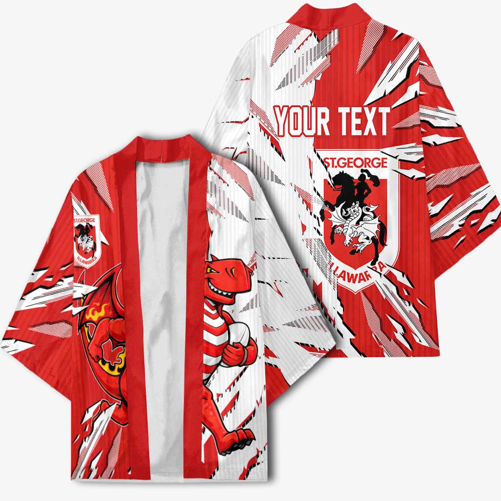 Personalized St. George Illawarra Dragons Kimono Dynamic Lightning Mascot Rugby Australia