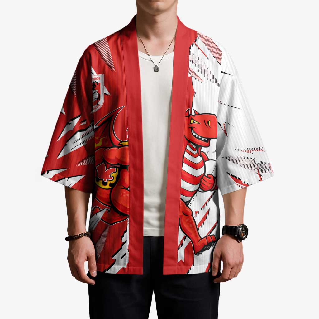 Personalized St. George Illawarra Dragons Kimono Dynamic Lightning Mascot Rugby Australia