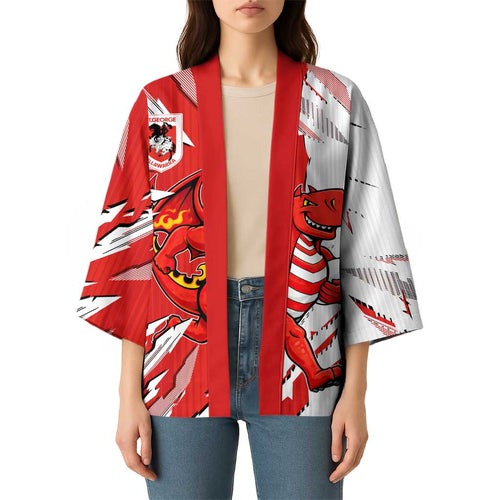Personalized St. George Illawarra Dragons Kimono Dynamic Lightning Mascot Rugby Australia