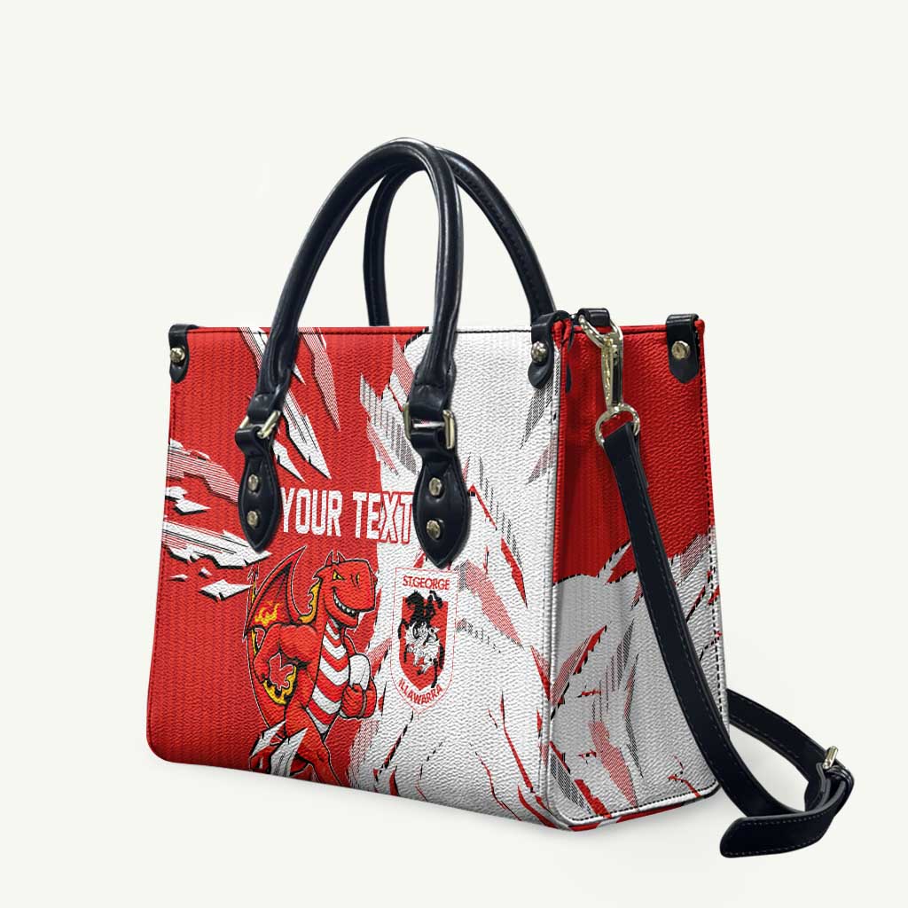 Personalized St. George Illawarra Dragons Leather Bag Dynamic Lightning Mascot Rugby Australia
