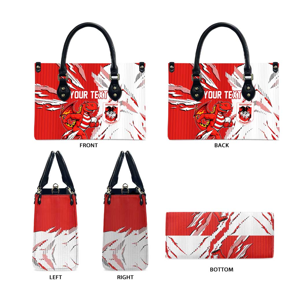 Personalized St. George Illawarra Dragons Leather Bag Dynamic Lightning Mascot Rugby Australia