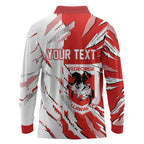 Personalized St. George Illawarra Dragons Long Sleeve Polo Shirt Dynamic Lightning Mascot Rugby Australia