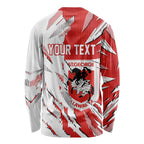 Personalized St. George Illawarra Dragons Long Sleeve Shirt Dynamic Lightning Mascot Rugby Australia