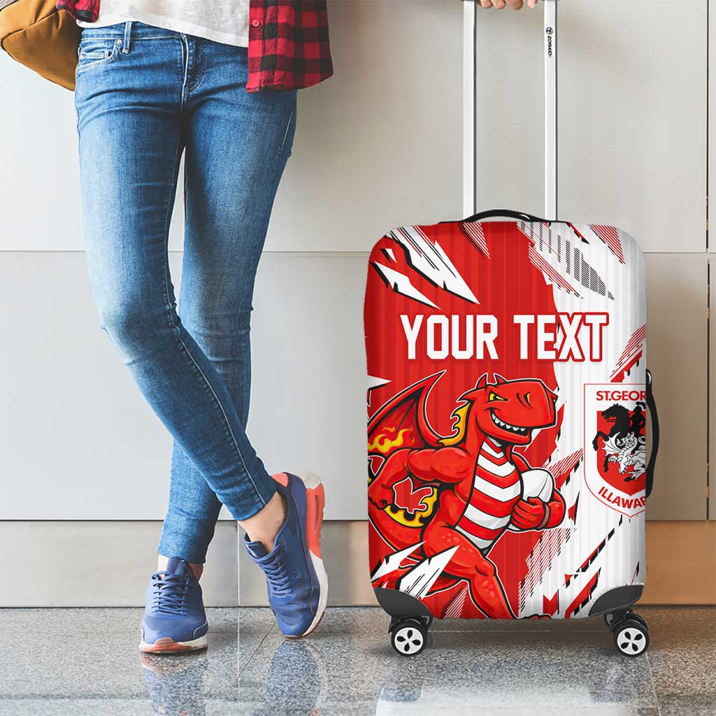 Personalized St. George Illawarra Dragons Luggage Cover Dynamic Lightning Mascot Rugby Australia