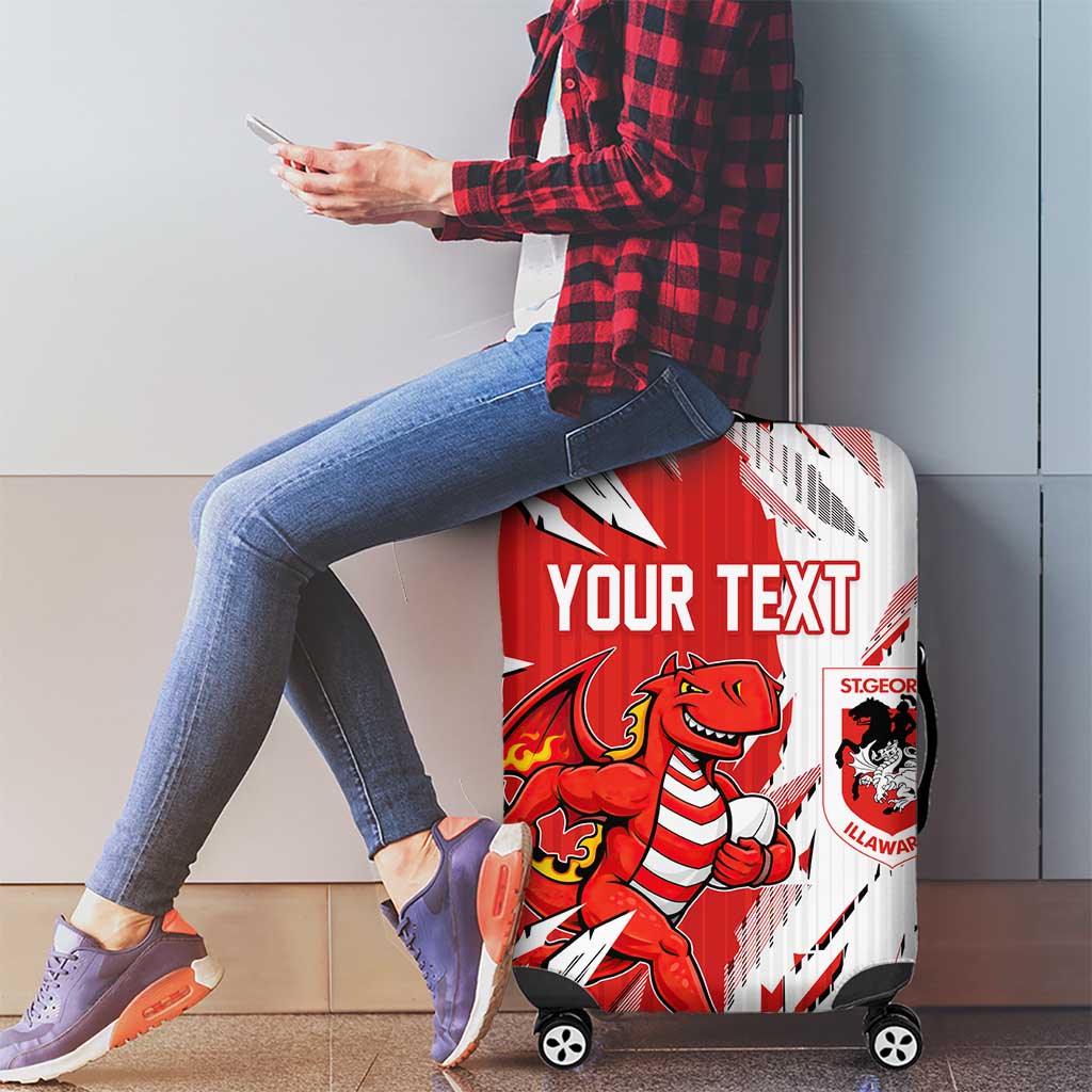 Personalized St. George Illawarra Dragons Luggage Cover Dynamic Lightning Mascot Rugby Australia