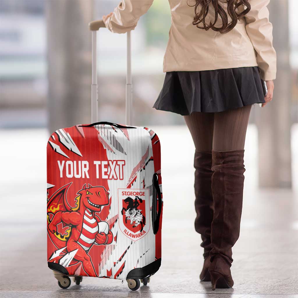 Personalized St. George Illawarra Dragons Luggage Cover Dynamic Lightning Mascot Rugby Australia