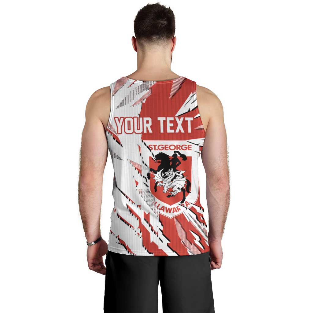 Personalized St. George Illawarra Dragons Men Tank Top Dynamic Lightning Mascot Rugby Australia