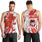 Personalized St. George Illawarra Dragons Men Tank Top Dynamic Lightning Mascot Rugby Australia