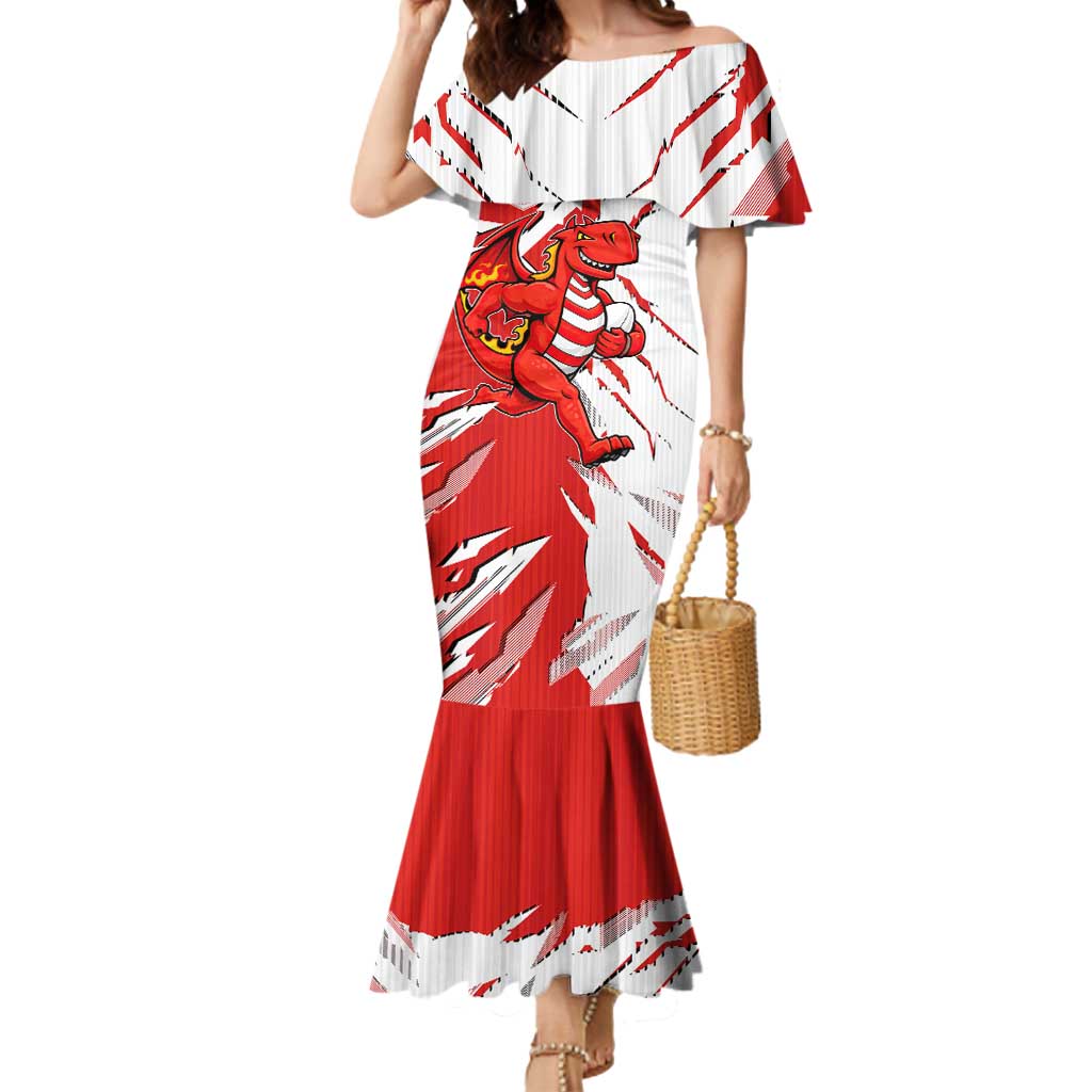 Personalized St. George Illawarra Dragons Mermaid Dress Dynamic Lightning Mascot Rugby Australia