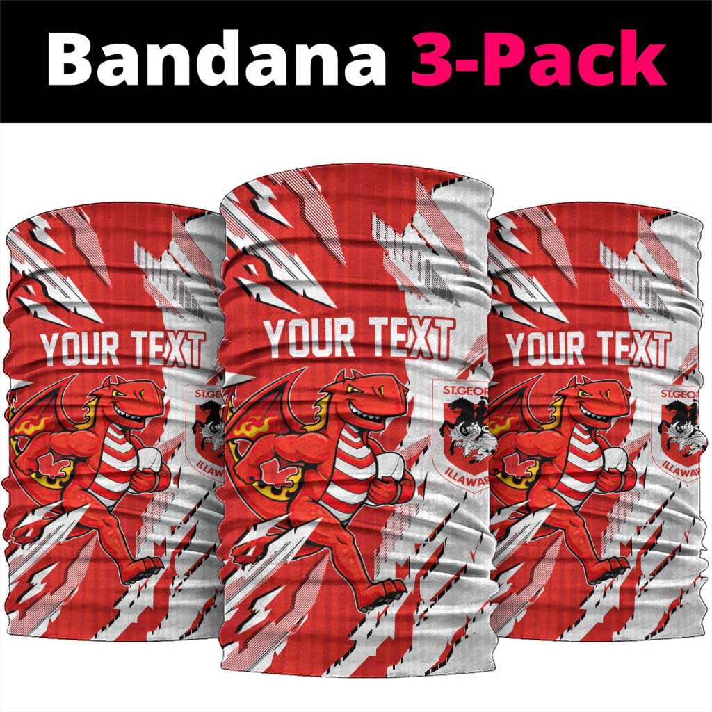 Personalized St. George Illawarra Dragons Neck Gaiter Dynamic Lightning Mascot Rugby Australia