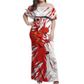 Personalized St. George Illawarra Dragons Off Shoulder Maxi Dress Dynamic Lightning Mascot Rugby Australia