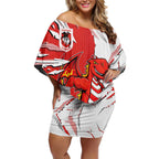Personalized St. George Illawarra Dragons Off Shoulder Short Dress Dynamic Lightning Mascot Rugby Australia