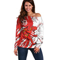 Personalized St. George Illawarra Dragons Off Shoulder Sweater Dynamic Lightning Mascot Rugby Australia