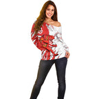 Personalized St. George Illawarra Dragons Off Shoulder Sweater Dynamic Lightning Mascot Rugby Australia