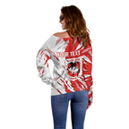 Personalized St. George Illawarra Dragons Off Shoulder Sweater Dynamic Lightning Mascot Rugby Australia
