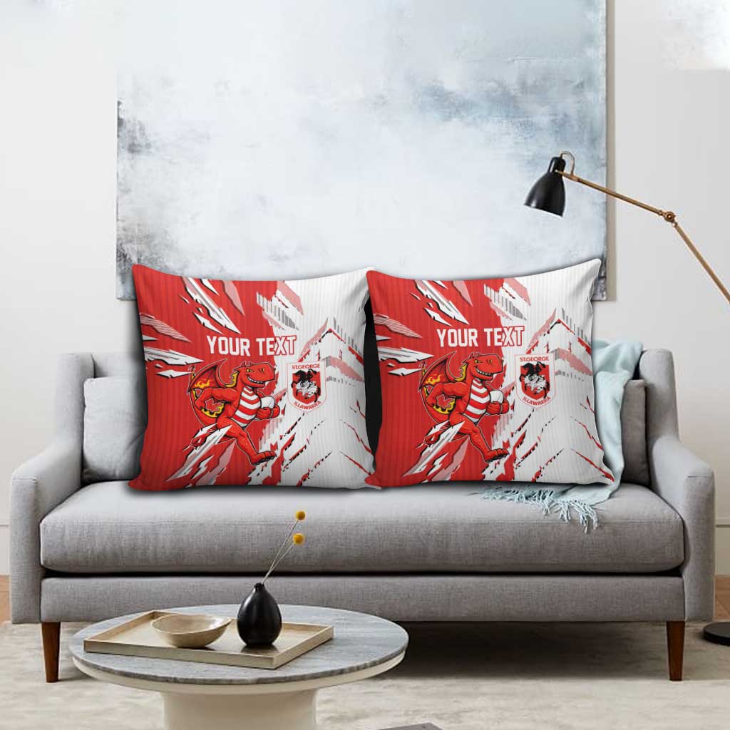 Personalized St. George Illawarra Dragons Pillow Cover Dynamic Lightning Mascot Rugby Australia