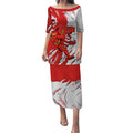 Personalized St. George Illawarra Dragons Puletasi Dynamic Lightning Mascot Rugby Australia