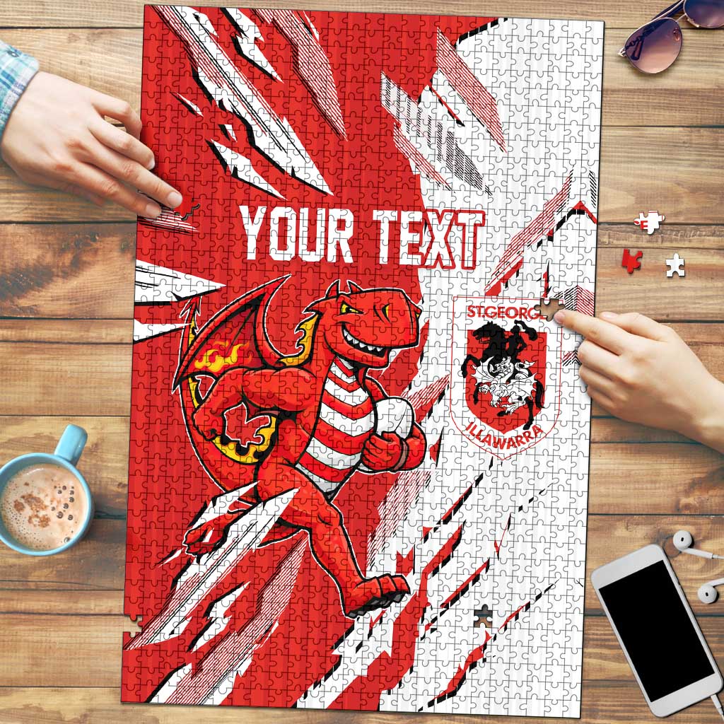 Personalized St. George Illawarra Dragons Puzzle Dynamic Lightning Mascot Rugby Australia