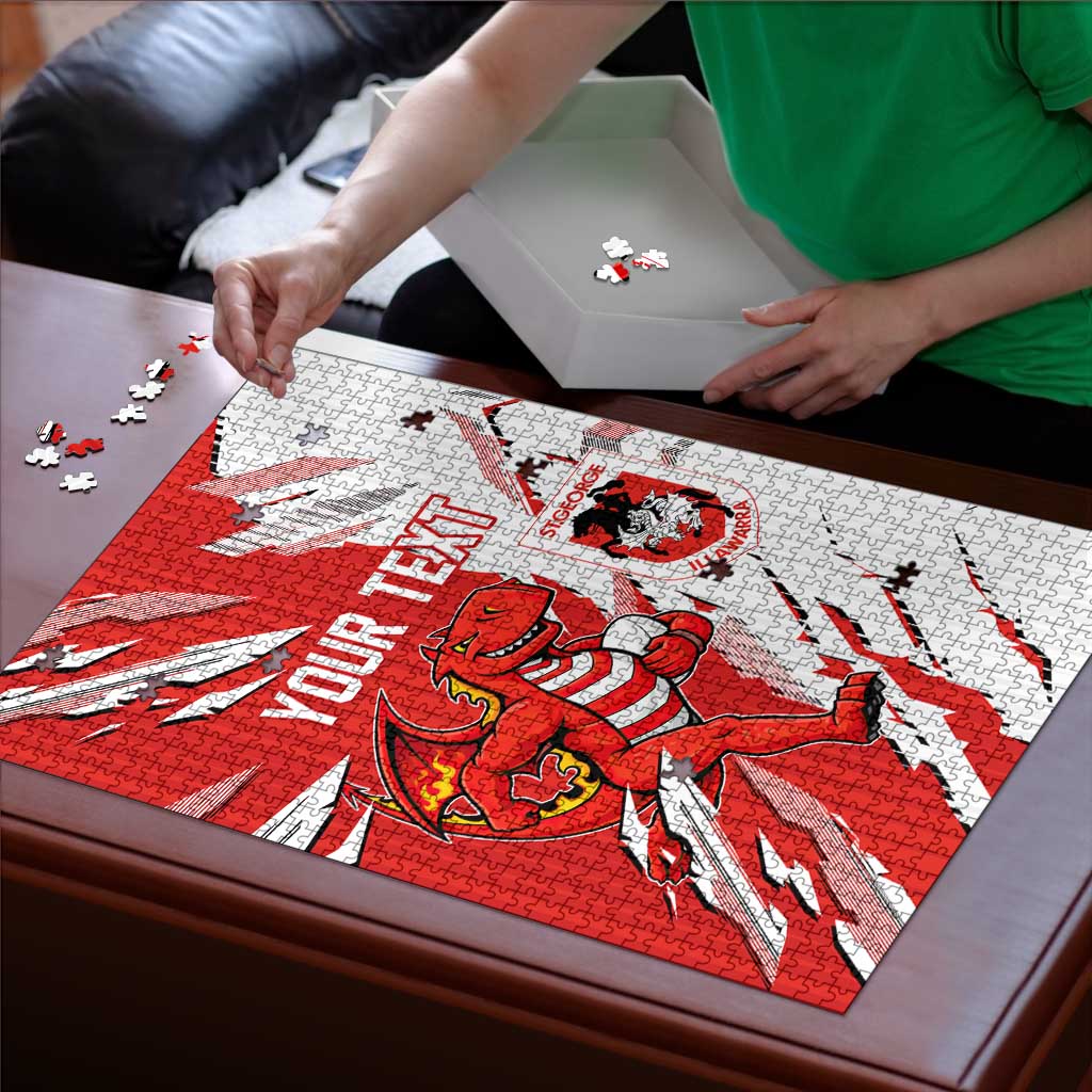 Personalized St. George Illawarra Dragons Puzzle Dynamic Lightning Mascot Rugby Australia