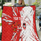 Personalized St. George Illawarra Dragons Quilt Dynamic Lightning Mascot Rugby Australia