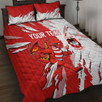 Personalized St. George Illawarra Dragons Quilt Bed Set Dynamic Lightning Mascot Rugby Australia