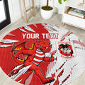 Personalized St. George Illawarra Dragons Round Carpet Dynamic Lightning Mascot Rugby Australia