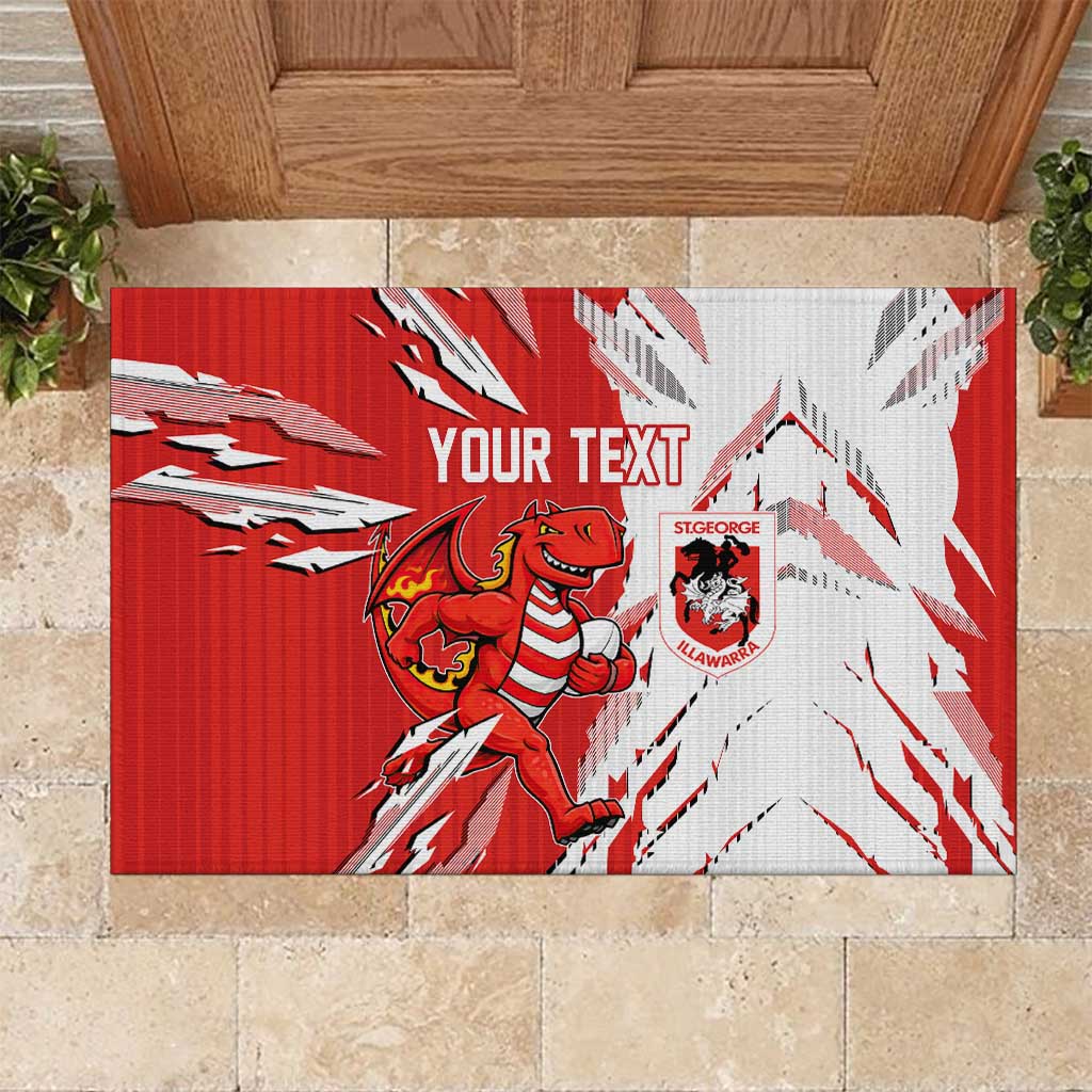Personalized St. George Illawarra Dragons Rubber Doormat Dynamic Lightning Mascot Rugby Australia