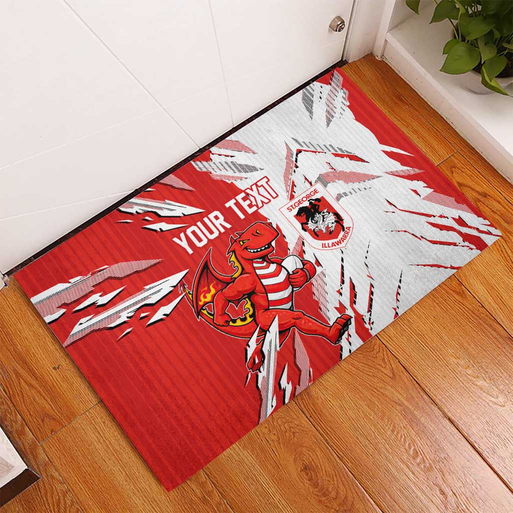 Personalized St. George Illawarra Dragons Rubber Doormat Dynamic Lightning Mascot Rugby Australia