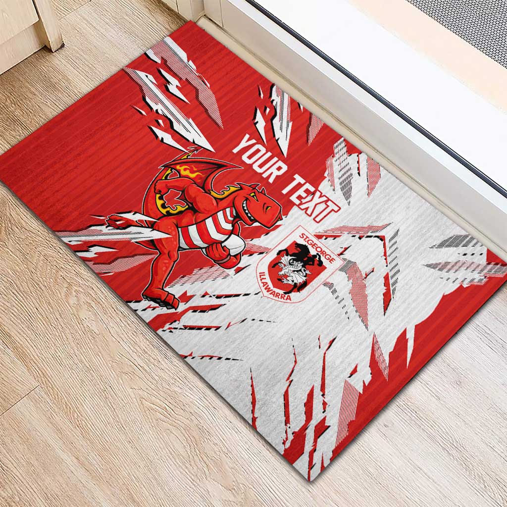 Personalized St. George Illawarra Dragons Rubber Doormat Dynamic Lightning Mascot Rugby Australia
