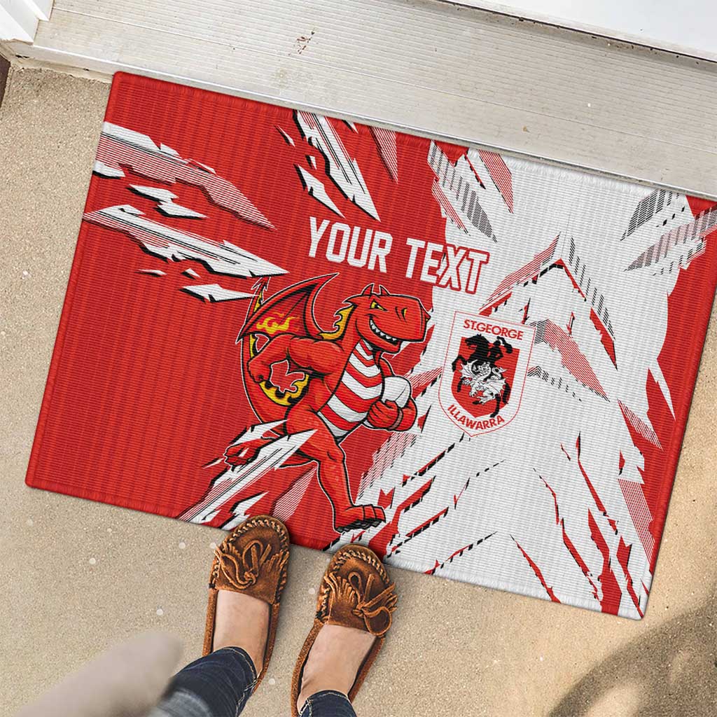 Personalized St. George Illawarra Dragons Rubber Doormat Dynamic Lightning Mascot Rugby Australia