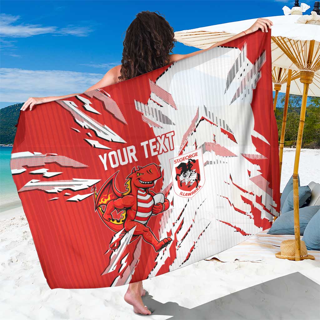 Personalized St. George Illawarra Dragons Sarong Dynamic Lightning Mascot Rugby Australia